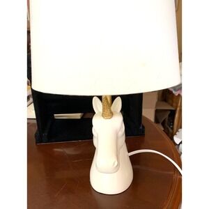 White Unicorn Lamp with white shade good condition‎